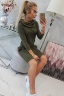 Sukienka z kapturem i kieszeniami khaki  