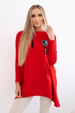 Bluza oversize z asymetrycznymi bokami czerwona  