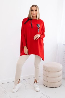 Bluza oversize z asymetrycznymi bokami czerwona  