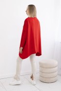 Bluza oversize z asymetrycznymi bokami czerwona  