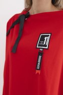 Bluza oversize z asymetrycznymi bokami czerwona  