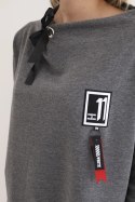 Bluza oversize z asymetrycznymi bokami grafitowa  