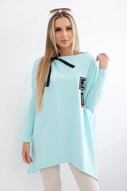 Bluza oversize z asymetrycznymi bokami miętowa  