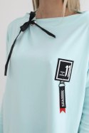 Bluza oversize z asymetrycznymi bokami miętowa  