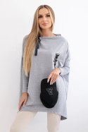 Bluza oversize z asymetrycznymi bokami szara  