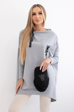 Bluza oversize z asymetrycznymi bokami szara  