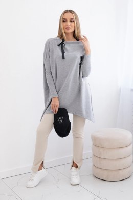 Bluza oversize z asymetrycznymi bokami szara  
