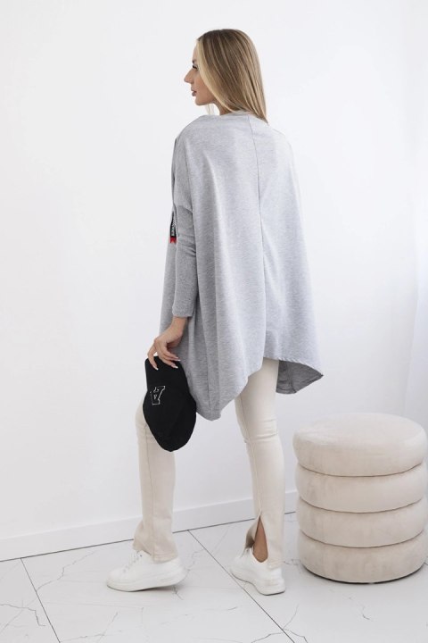 Bluza oversize z asymetrycznymi bokami szara Bluza oversize z asymetrycznymi bokami szara