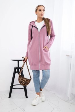 Bluza sukienkowa z kapturem ciemny różowy  