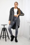 Bluza z suwakiem z tyłu grafit melanż  