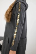 Bluza z suwakiem z tyłu grafit melanż  
