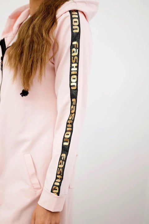 Bluza z suwakiem z tyłu pudrowy róż Bluza z suwakiem z tyłu pudrowy róż