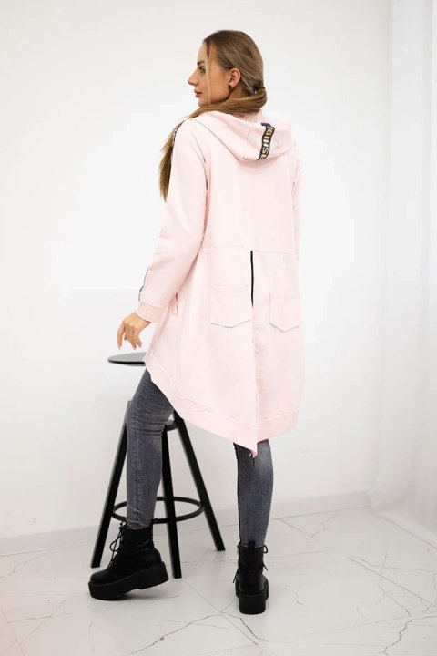 Bluza z suwakiem z tyłu pudrowy róż Bluza z suwakiem z tyłu pudrowy róż