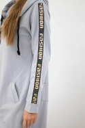 Bluza z suwakiem z tyłu szara  