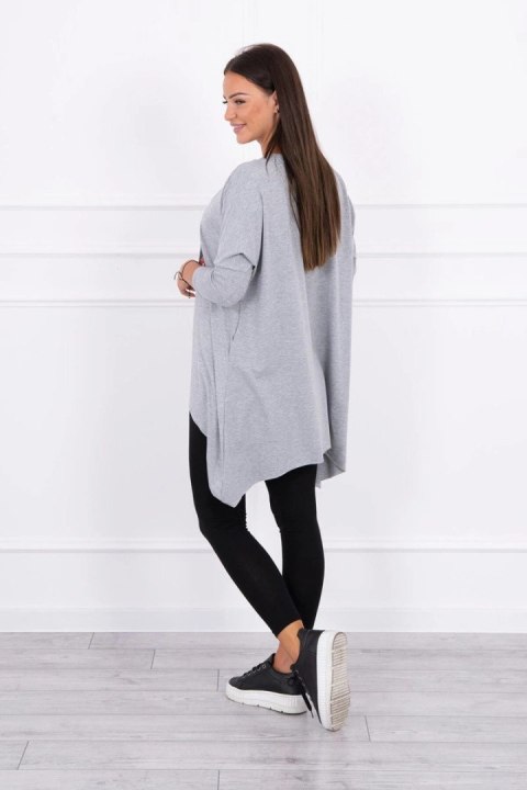 Bluzka oversize z nadrukiem tęczowych ust szara Bluzka oversize z nadrukiem tęczowych ust szara