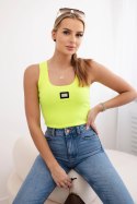 Bluzka prążkowana z blaszką żółty neon  