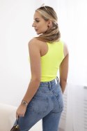 Bluzka prążkowana z blaszką żółty neon  