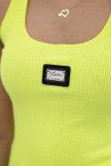 Bluzka prążkowana z blaszką żółty neon  