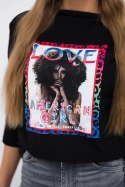 Bluzka z grafiką American Girl czarna S/M - L/XL  