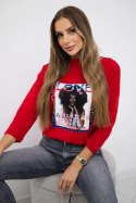 Bluzka z grafiką American Girl czerwona S/M - L/XL  