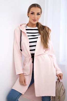 Bluza Narzutka z dłuższym tyłem pudrowy róż  