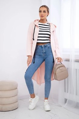 Bluza Narzutka z dłuższym tyłem pudrowy róż  