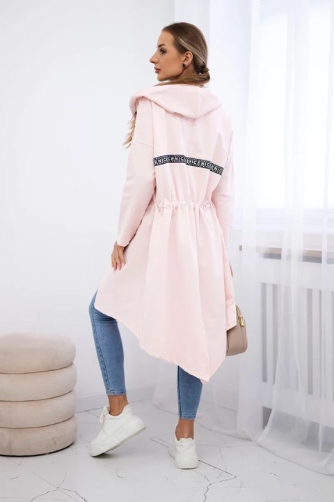 Bluza Narzutka z dłuższym tyłem pudrowy róż Bluza Narzutka z dłuższym tyłem pudrowy róż