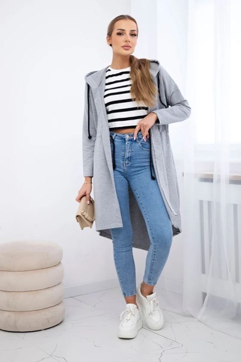 Bluza Narzutka z dłuższym tyłem szara Bluza Narzutka z dłuższym tyłem szara
