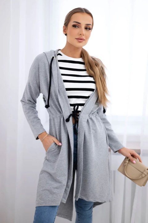 Bluza Narzutka z dłuższym tyłem szara Bluza Narzutka z dłuższym tyłem szara