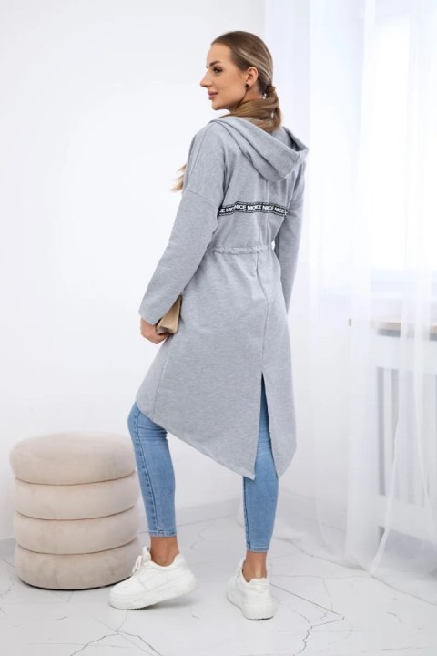 Bluza Narzutka z dłuższym tyłem szara Bluza Narzutka z dłuższym tyłem szara