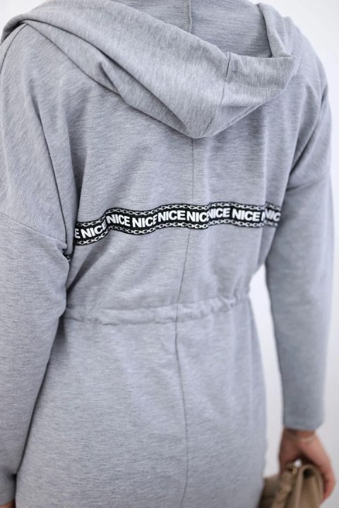 Bluza Narzutka z dłuższym tyłem szara Bluza Narzutka z dłuższym tyłem szara