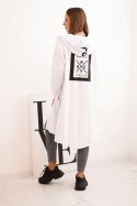 Bluza Narzutka z kapturem oversize biała  