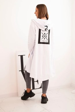 Bluza Narzutka z kapturem oversize biała  