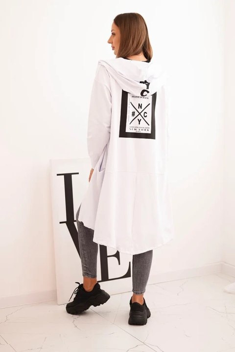 Bluza Narzutka z kapturem oversize biała Bluza Narzutka z kapturem oversize biała