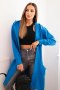 Bluza Narzutka z kapturem oversize chabrowy  