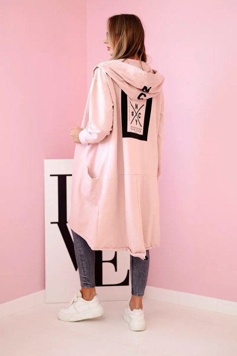 Bluza Narzutka z kapturem oversize ciemny pudrowy róż Bluza Narzutka z kapturem oversize ciemny pudrowy róż