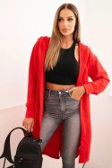 Bluza Narzutka z kapturem oversize czerwona  