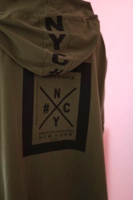 Bluza Narzutka z kapturem oversize khaki  