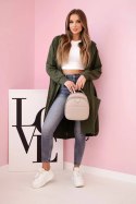 Bluza Narzutka z kapturem oversize khaki  
