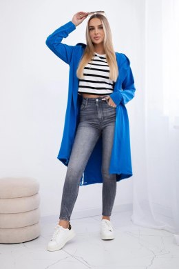 Bluza Narzutka z nadrukiem oversize chabrowa  