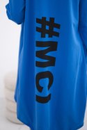 Bluza Narzutka z nadrukiem oversize chabrowa  