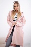 Bluza Narzutka z nadrukiem oversize ciemny pudrowy róż  