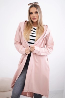 Bluza Narzutka z nadrukiem oversize ciemny pudrowy róż  