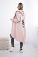 Bluza Narzutka z nadrukiem oversize ciemny pudrowy róż  