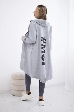 Bluza Narzutka z nadrukiem oversize szara  