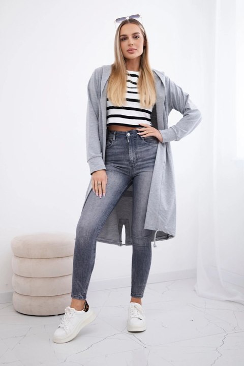 Bluza Narzutka z nadrukiem oversize szara Bluza Narzutka z nadrukiem oversize szara