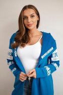 Bluza Narzutka z napisami chabrowa  