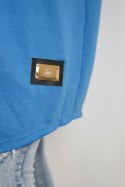 Bluza Narzutka z napisami chabrowa  