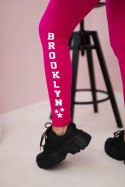 Spodnie leginsy Brooklyn fuksja  