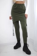 Spodnie/Kombinezon z napisem selfie khaki  